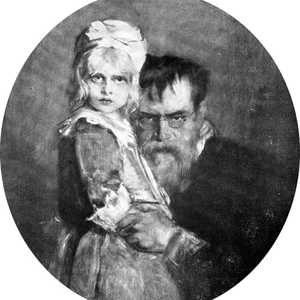 Lenbach Von Franz _ Autoritratto con la figlia - Franz Lenbach Von